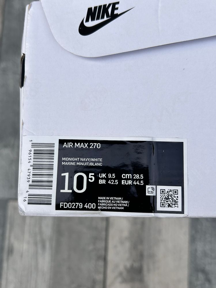 Nike Air Max 270 Trainers - ‘Midnight Navy Marine’ - Size UK 9.5  10