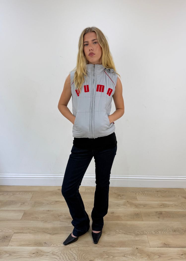 small grey puma puffer gilet image 1