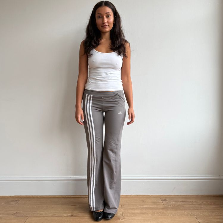 Adidas taupe wide leg yoga pants - Size S image 1