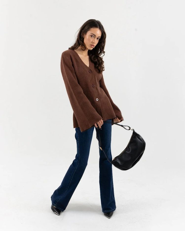 Oogmay Black Leather Shoulder Bag image 1