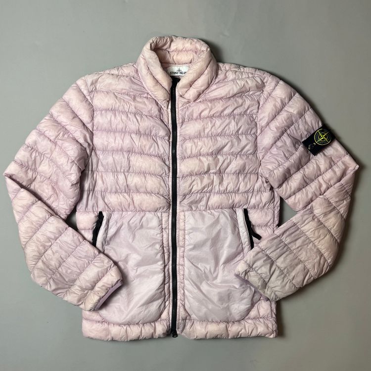 Stone Island Pink Garment Dyed Micro Yarn Down Jacket - Large