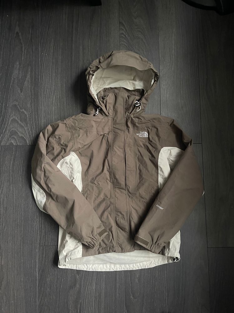 Brown and Beige Hyvent North Face Raincoat