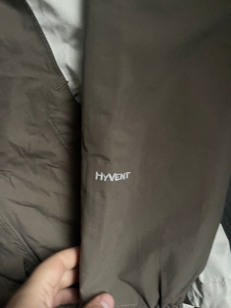 Brown and Beige Hyvent North Face Raincoat image 3