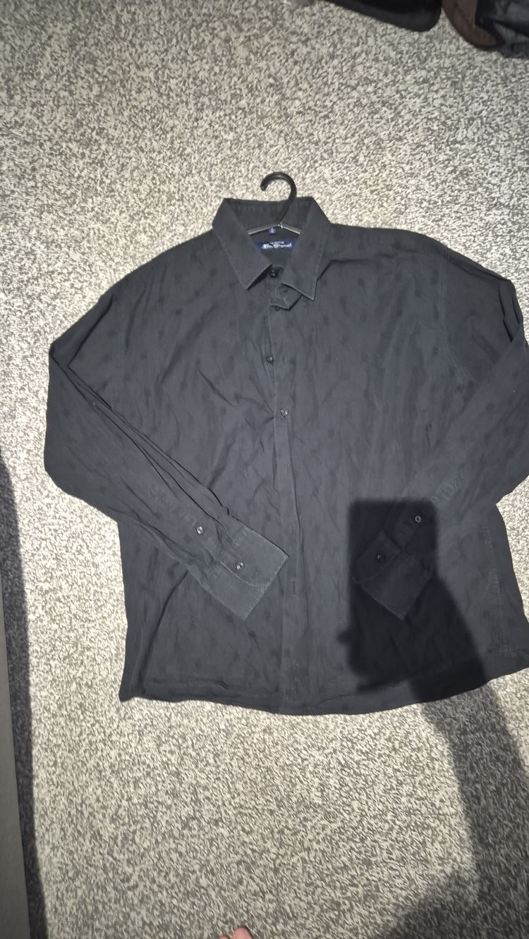 MENS SIZE XL Ben Shermam Black Long Sleeve Button-Up Shirt