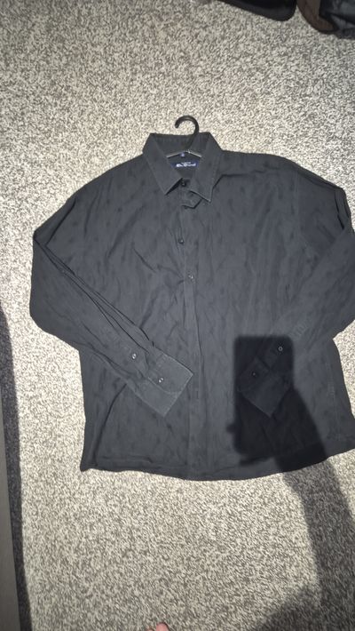 MENS SIZE XL Ben Shermam Black Long Sleeve Button-Up Shirt