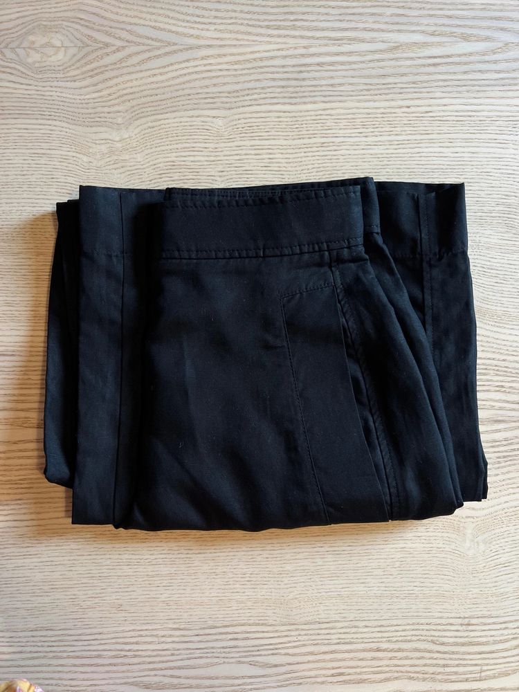 COS – Black Linen Cargo Trousers – Wide Leg Utility Style – 34 – New No Tags 89€ image 1