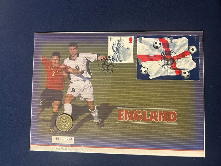 England Football Commemorative Cover With Stamps And Coin