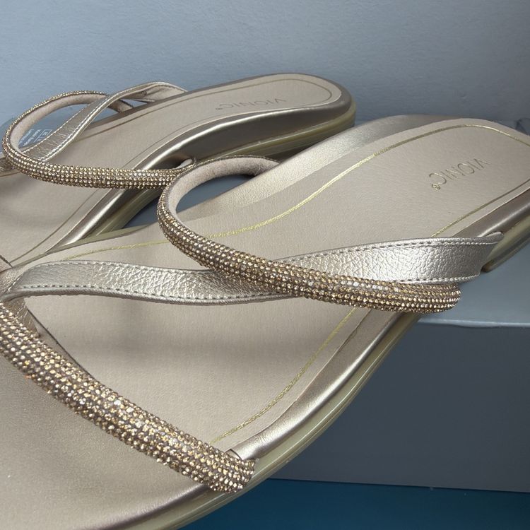 Vionic Prism (with arch support) Gold leather sandals UK 9 RRP £110 BNIB image 2