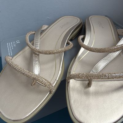 Vionic Prism (with arch support) Gold leather sandals UK 9 RRP £110 BNIB