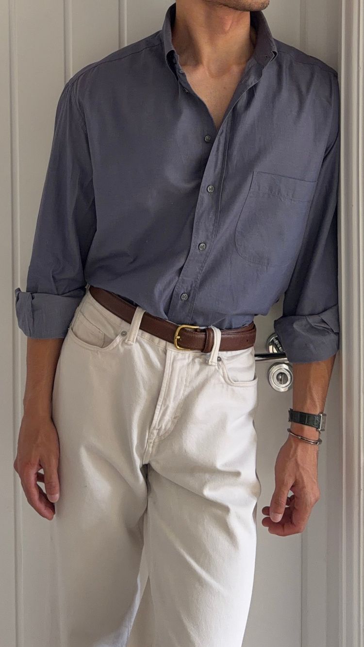Giorgio Armani Giorgio Armani 1980s Cotton Shirt Midnight Blue - Size L product image