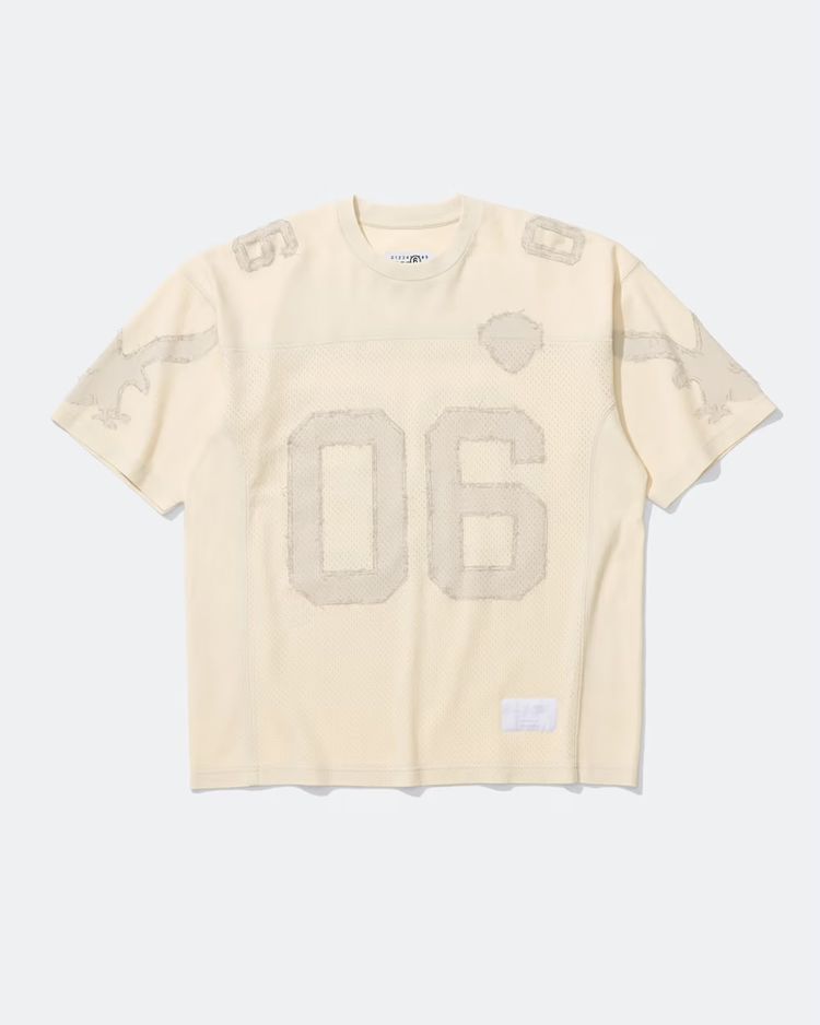 Cream Short Sleeve T-Shirt With 06 Print