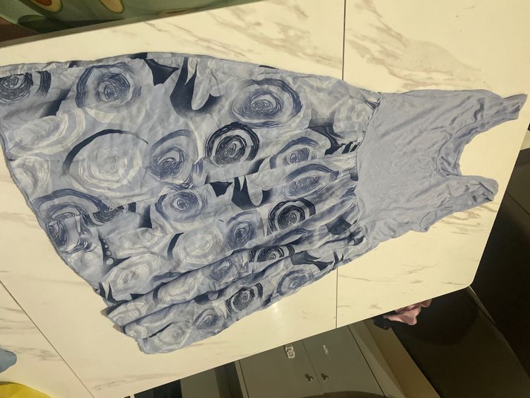 Blue Floral Sleeveless Dress
