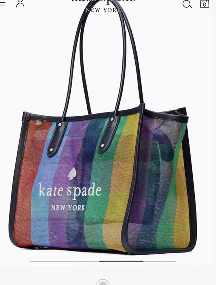 Immagine di Kate Spade Ella Extra Large Rainbow Pride Mesh Bag Tote Zip Top Bnwt £425 4