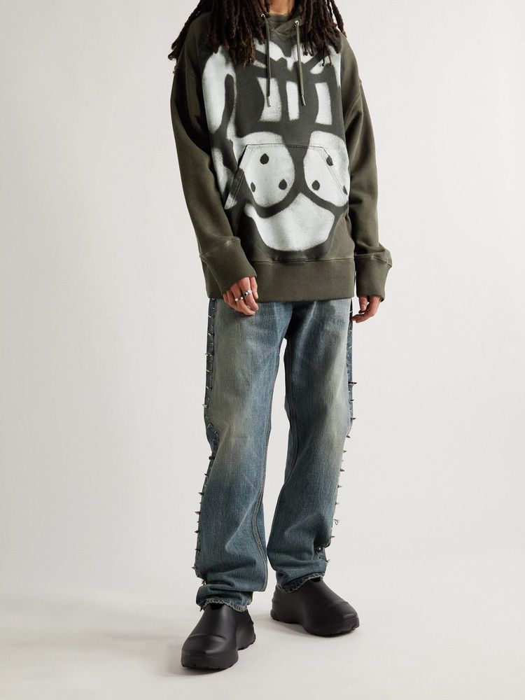 Givenchy x Chito Khaki Dog Graffiti Oversized Hoodie image 7