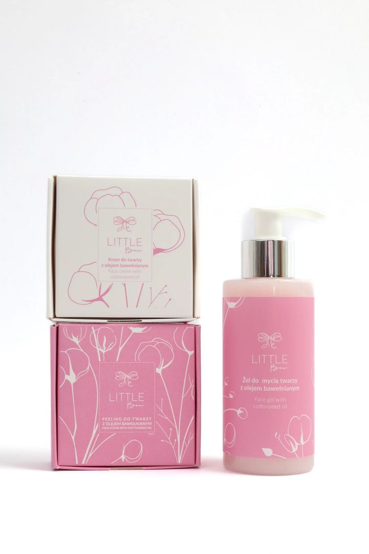 Zestaw do twarzy z olejem bawełnianym Little Bow Cosmetics