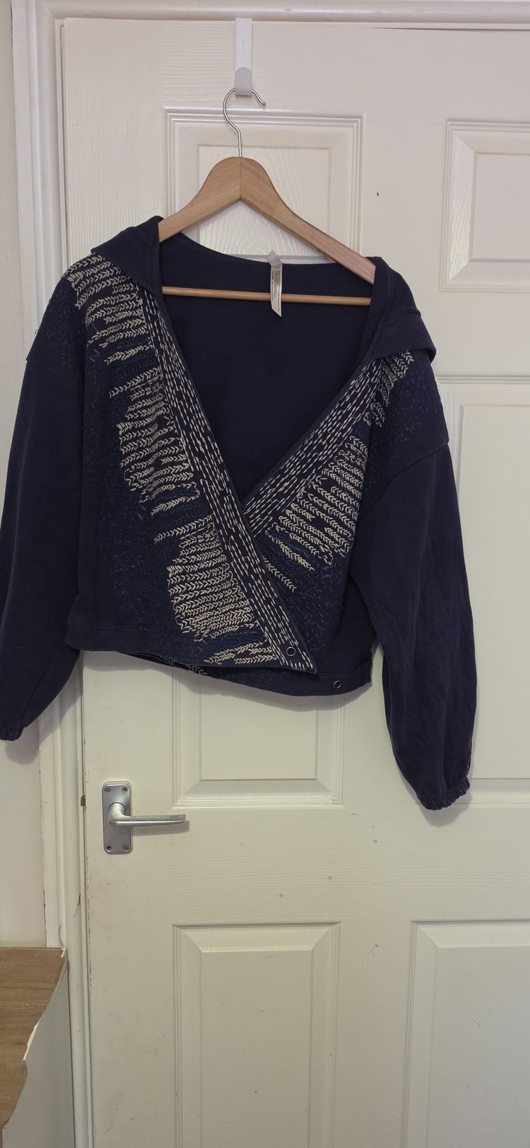 Free People Navy Blue Hoodie With Patterned Design product image