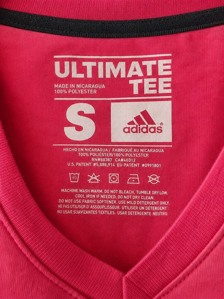 Adidas Pink V-Neck T-Shirt image 3