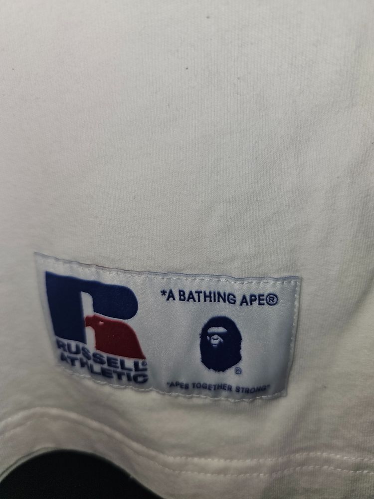 A Bathing Ape X Russell Athletic White T-Shirt imagen 3
