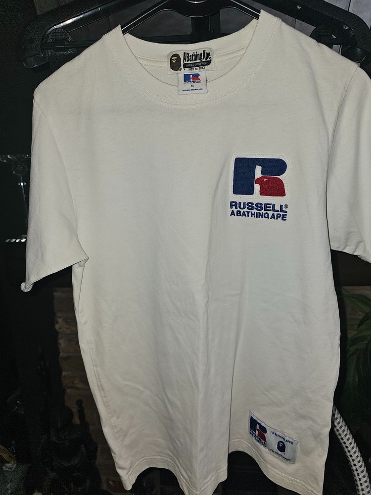 A Bathing Ape X Russell Athletic White T-Shirt image 1