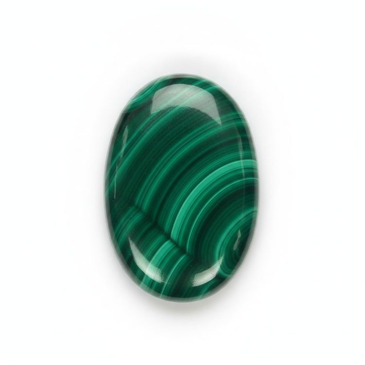 Malachite Cabochon - Green Swirl image 1