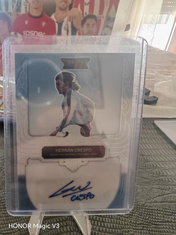 Fansmall Hernán Crespo Signed Football Card imagen del producto