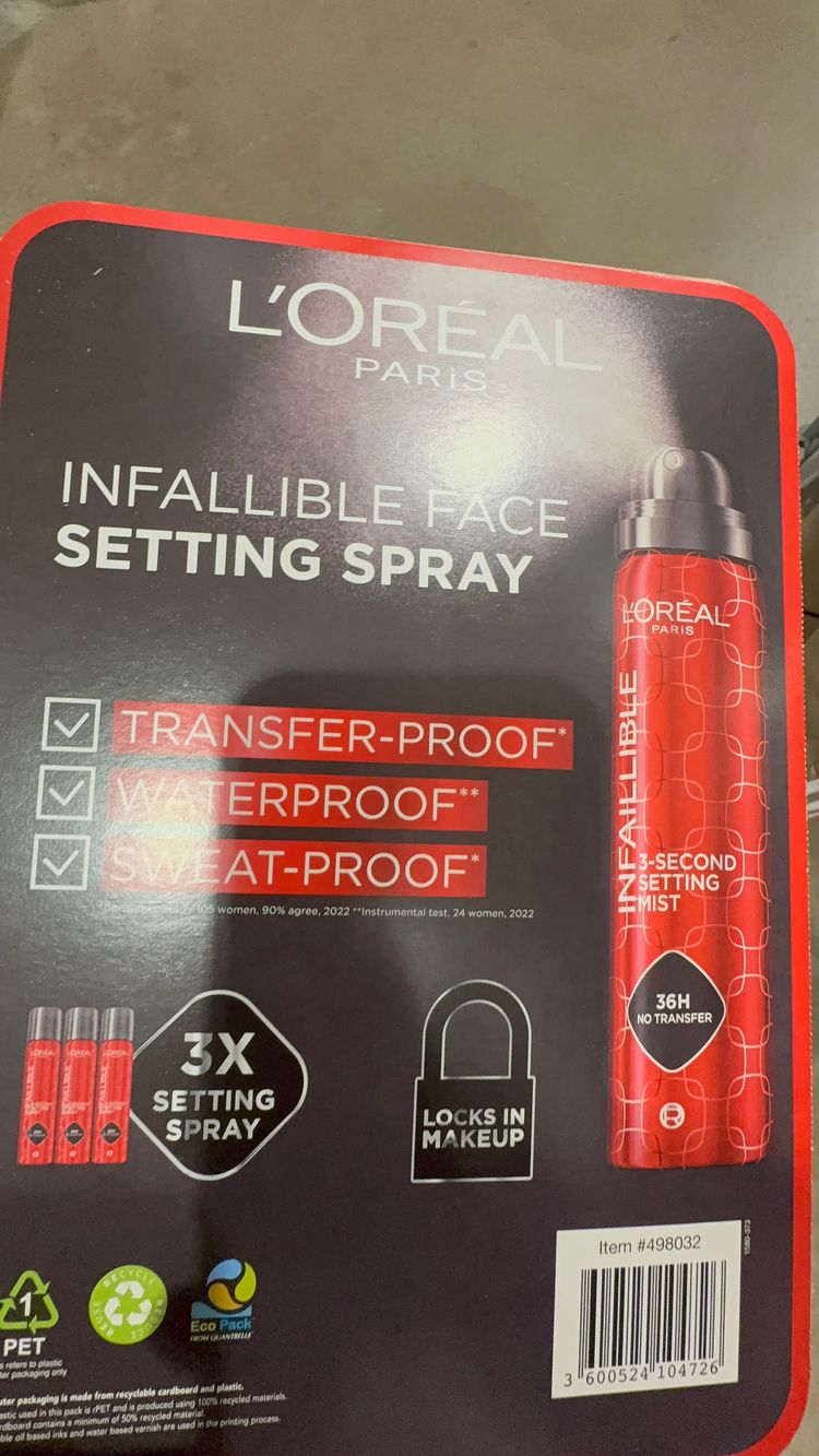 L'Oréal Paris Infallible Face Setting Spray 3-Pack 3