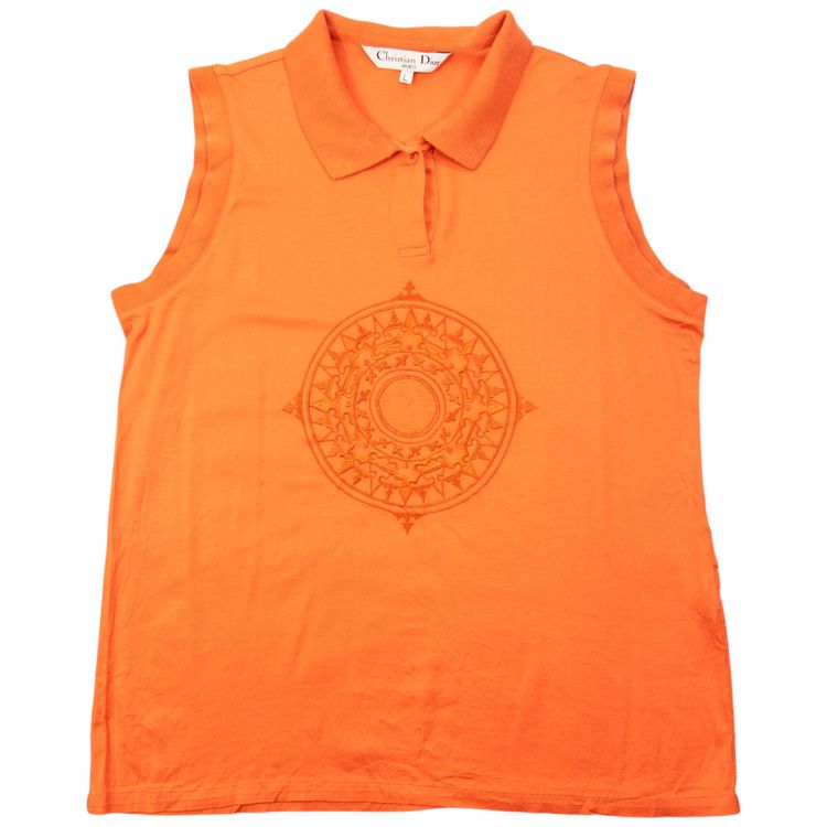 Vintage 90s Dior Sports Embroidered Sleeveless Polo Shirt Womens Size L image 1