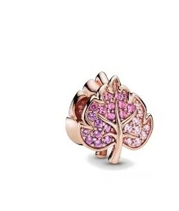 Pink Leaf Charm
