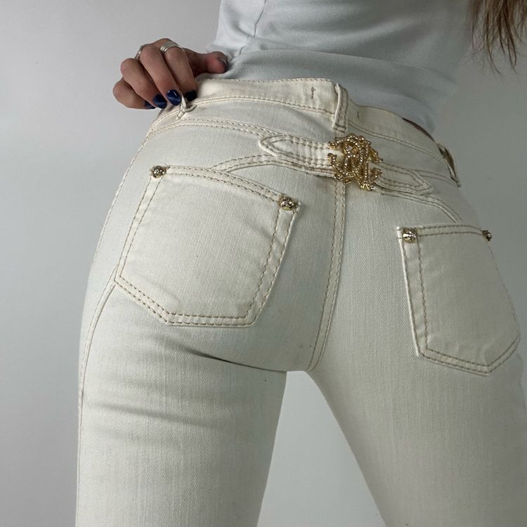 Roberto Cavalli Women'S Cream Jeans