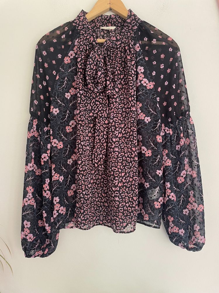 Hush floral and leopard print blouse