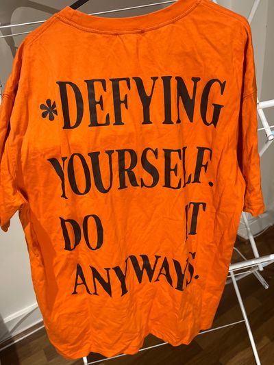 Zara Orange T-Shirt With Text Print