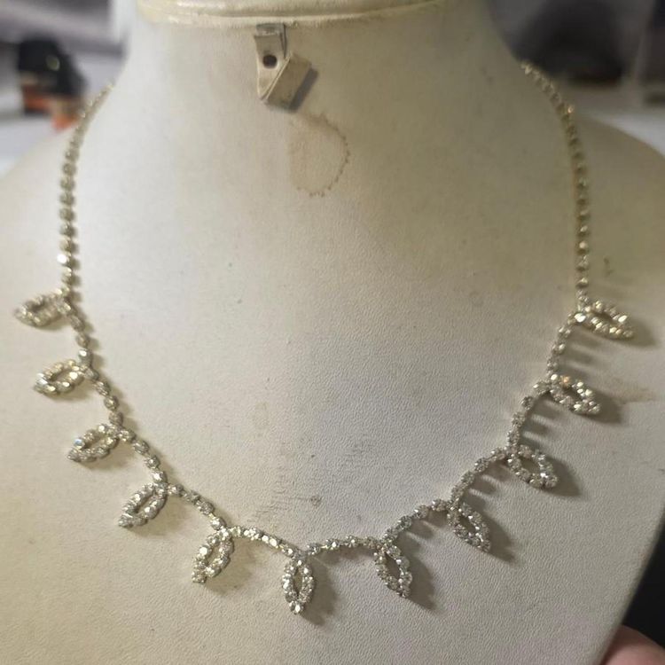 Silver-Tone Rhinestone Necklace image 2