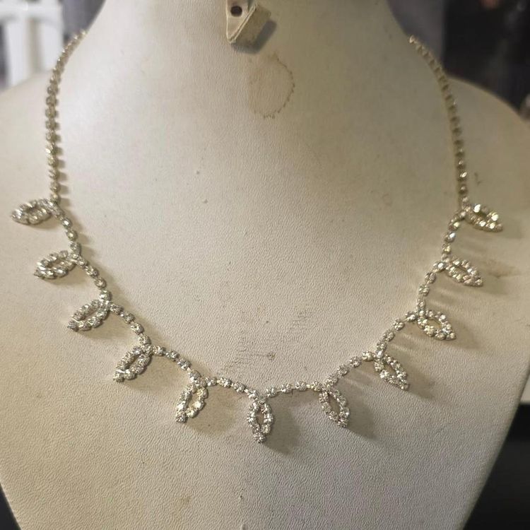 Silver-Tone Rhinestone Necklace image 3