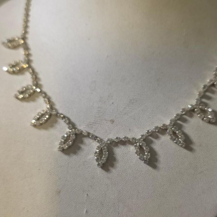 Silver-Tone Rhinestone Necklace image 6