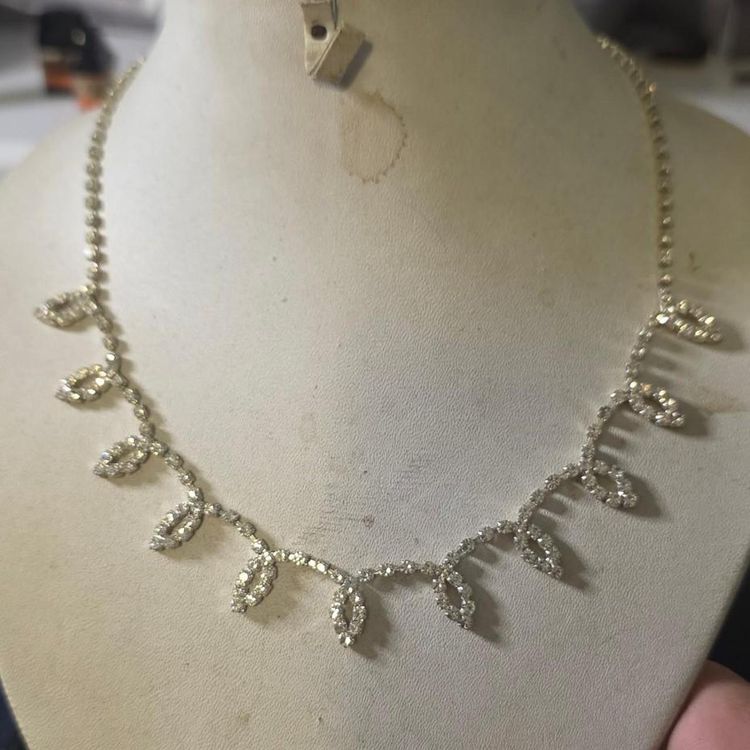 Silver-Tone Rhinestone Necklace image 4