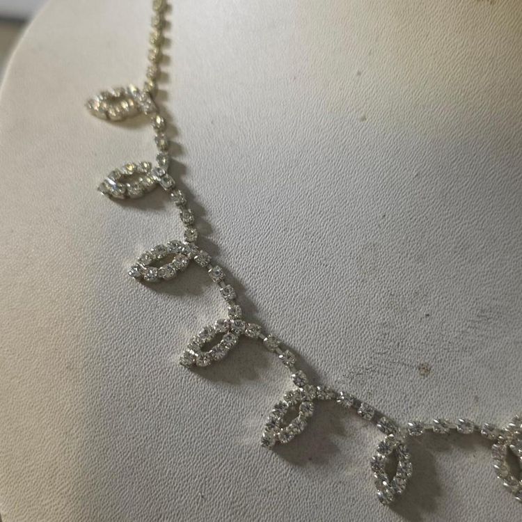 Silver-Tone Rhinestone Necklace image 7