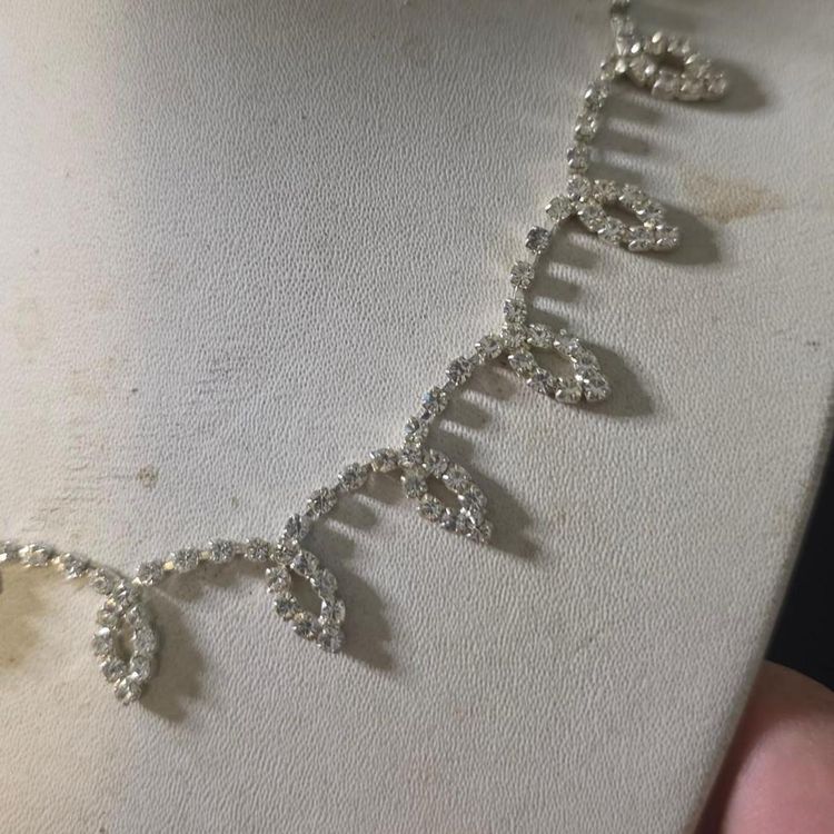 Silver-Tone Rhinestone Necklace image 8