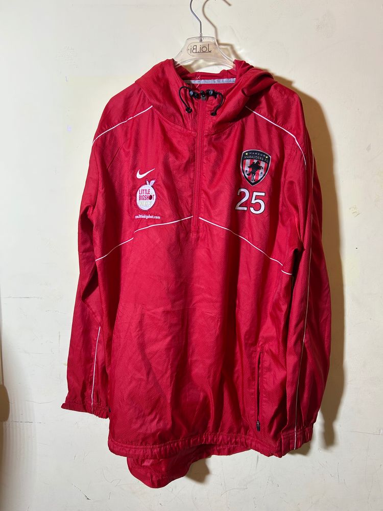 Nike Red Sports Jacket With Hood