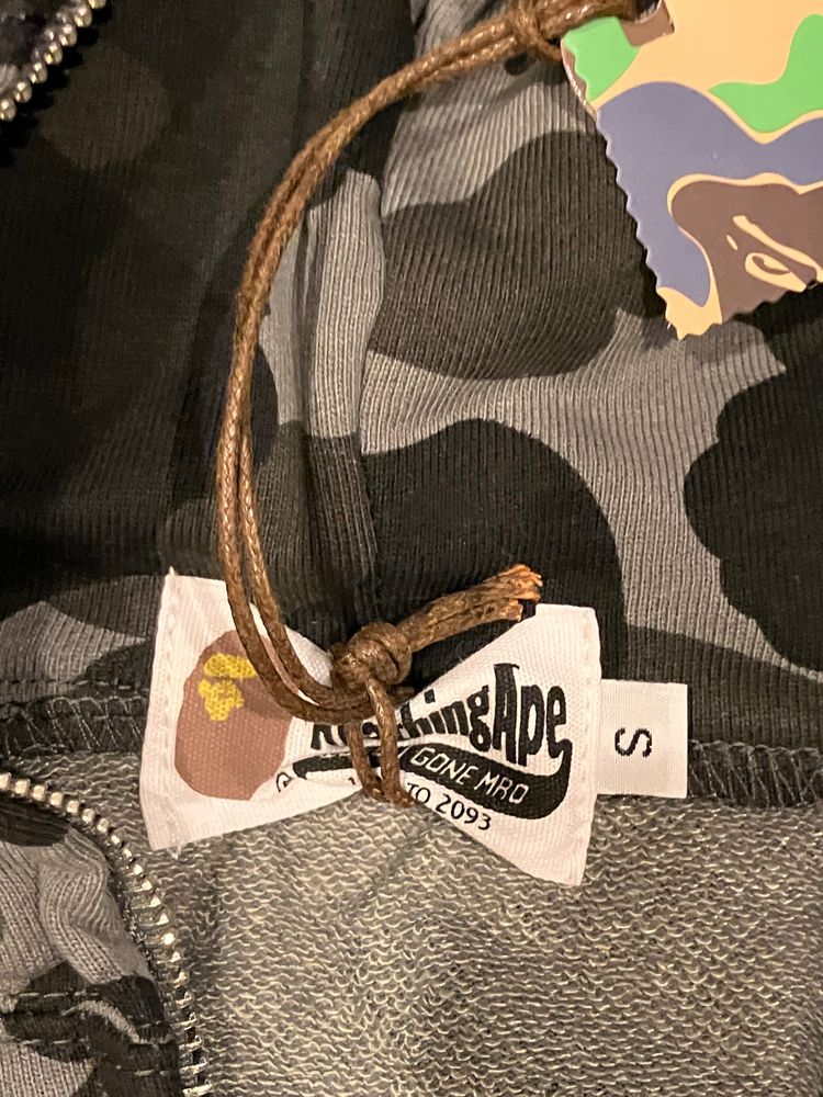 A Bathing Ape Camo Zip-Up Hoodie With Shark Face Hood 4