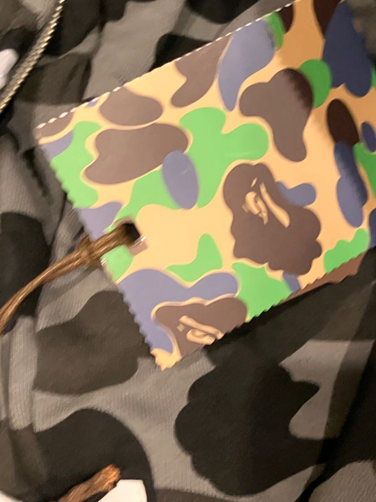 A Bathing Ape Camo Zip-Up Hoodie With Shark Face Hood 3