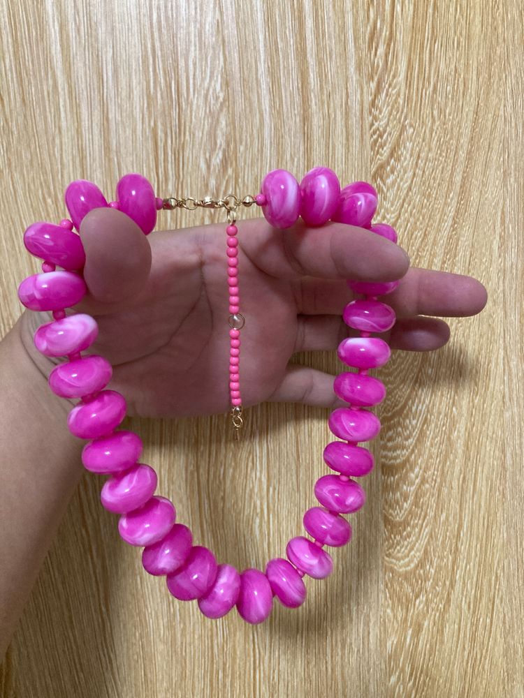 Anthropologie Pink Beaded Necklace product image