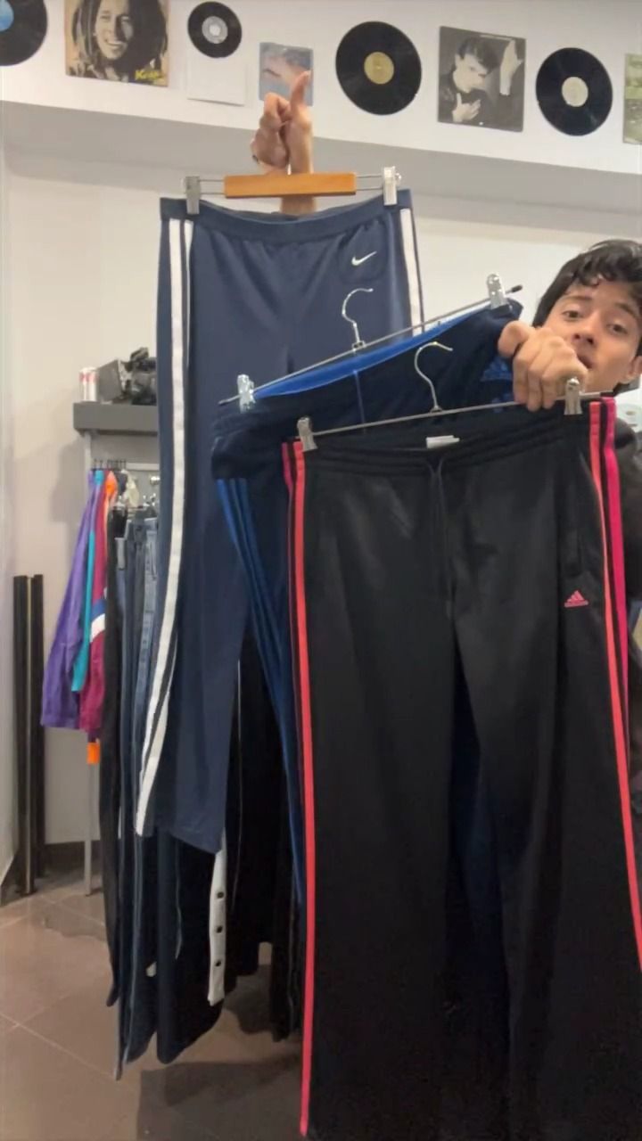 lote de pantalones chandal, tres pantalones adidas nike talla m l 