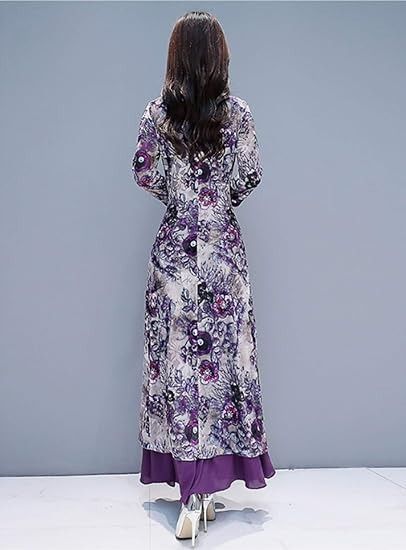 Immagine di Floral Long Dress With Purple Skirt 4