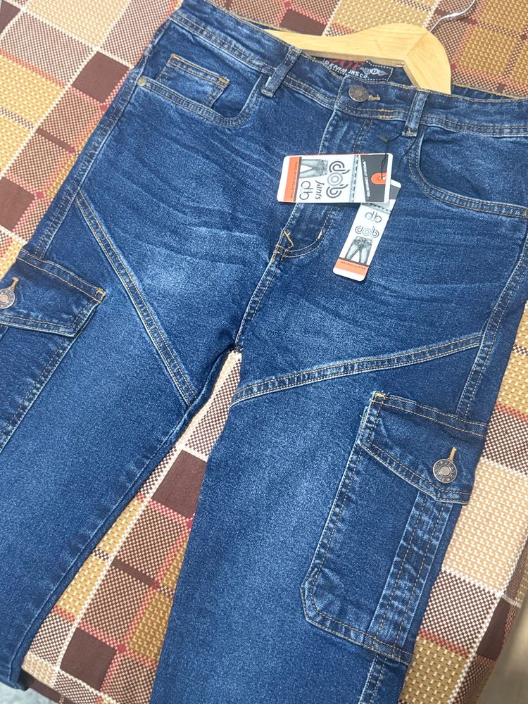 Nudie Jeans Blue Denim Cargo Jeans product image
