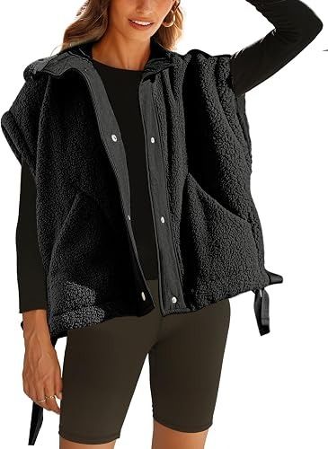 Black Sleeveless Jacket Vest obraz 2