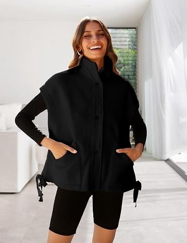 Black Sleeveless Jacket Vest image 1
