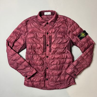 Stone Island Red Garment Dyed Micro Yarn Down Jacket - Medium