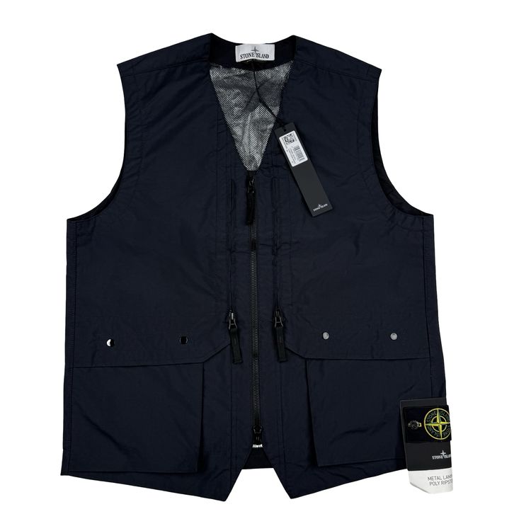 Stone Island 2026 Metal Lamina Poly Ripstop Gilet Jacket - Small imagen 1