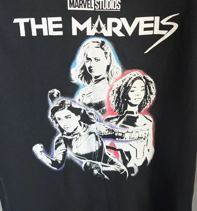 Marvel Studios The Marvels T-Shirt Black XL Captain Marvel Graphic Cotton Top image 7