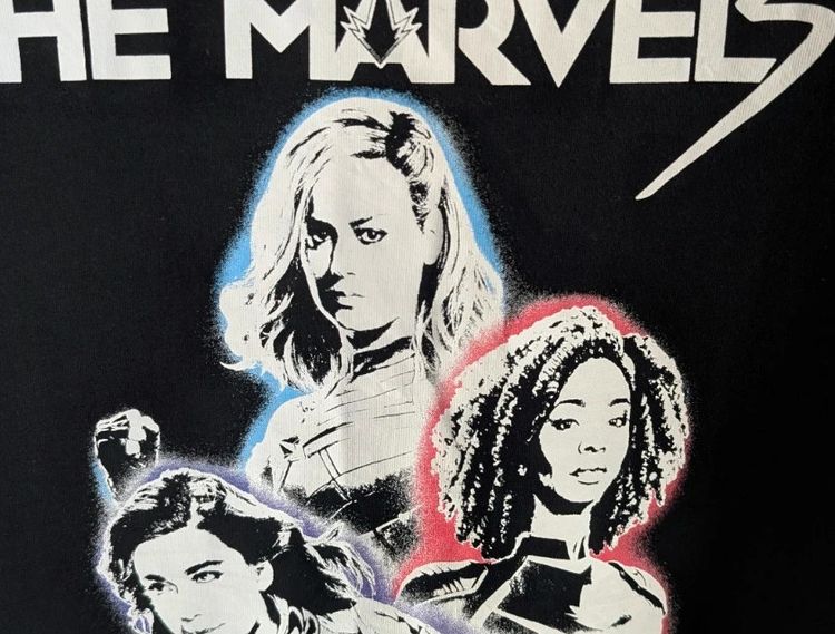 Marvel Studios The Marvels T-Shirt Black XL Captain Marvel Graphic Cotton Top image 9